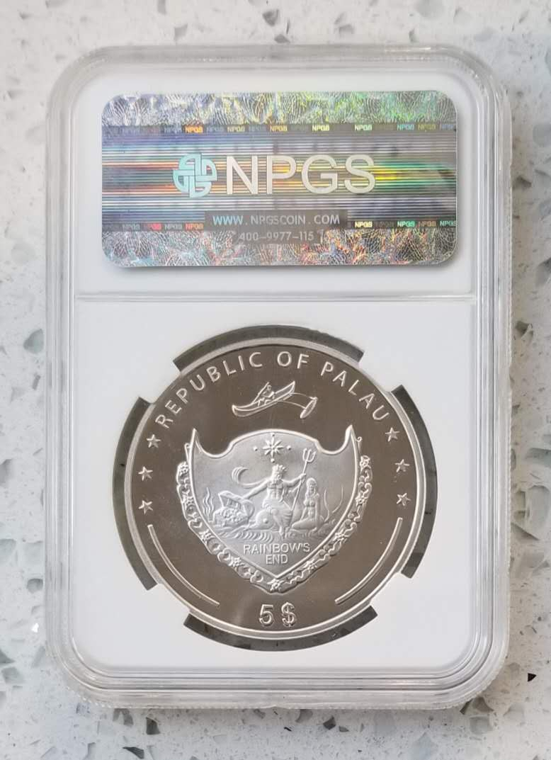 【币观天下】第七十三期拍卖 【帕劳】2011年海底宝藏珍珠彩色镶嵌银币