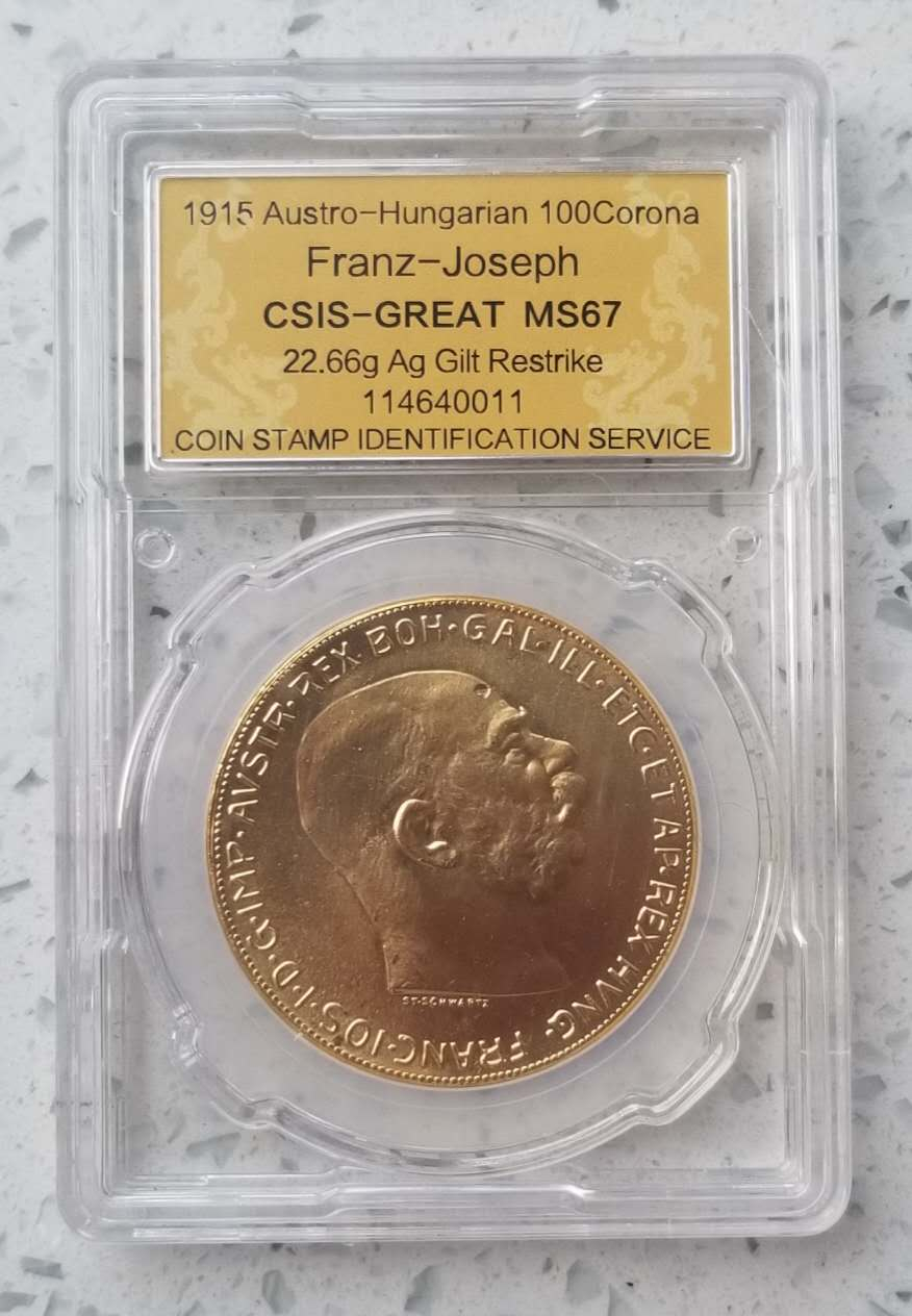 【币观天下】第七十三期拍卖 【奥匈帝国】1915年100克朗金币复刻版