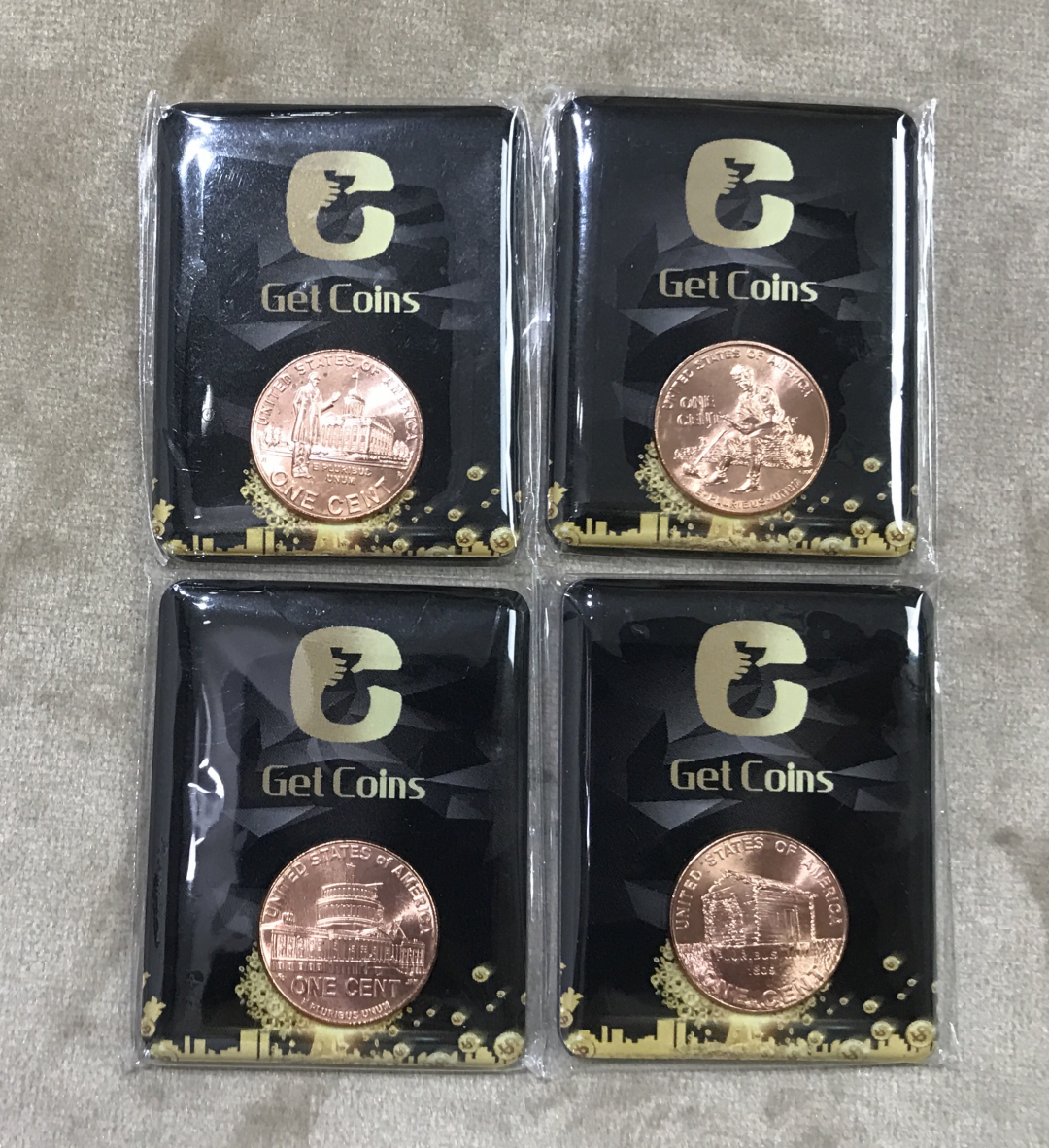 【随心拍&GetCoin】现代金银币拍卖第二十三期 林肯诞辰200周年纪念币四枚一套 冰箱贴