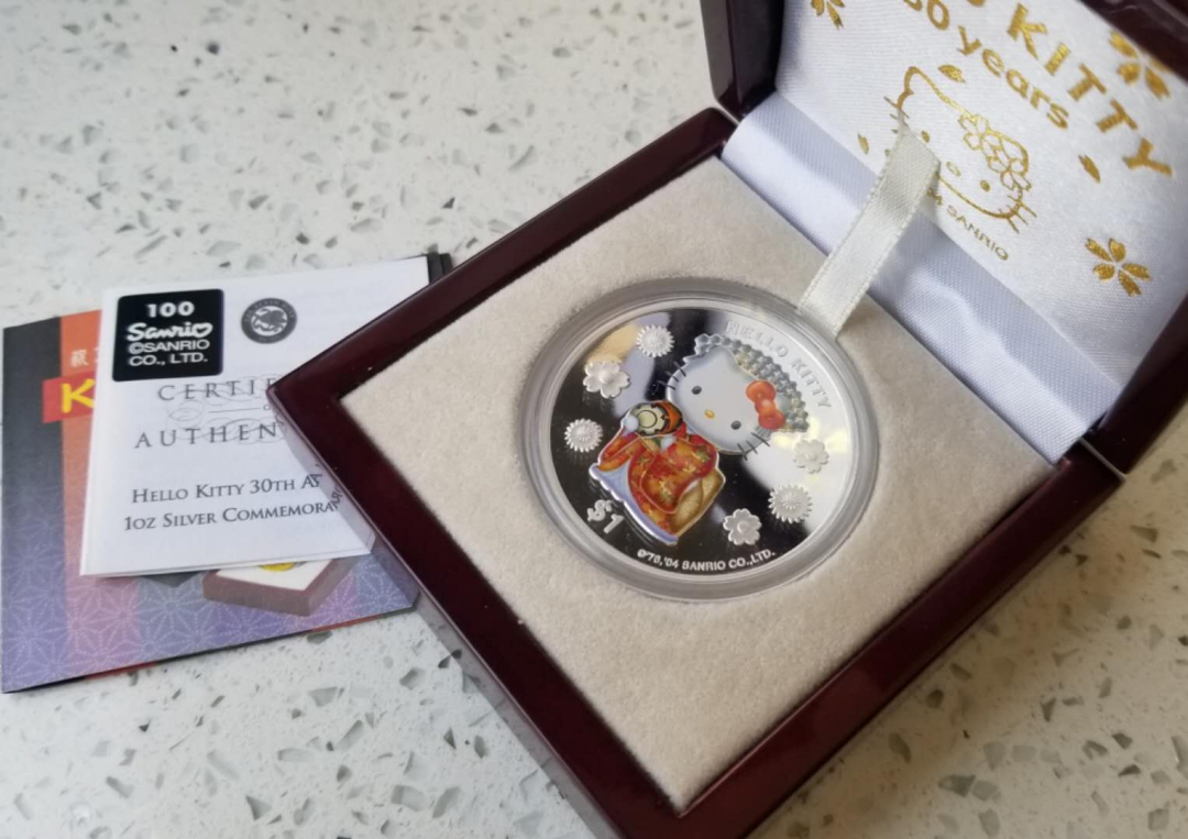【随心拍&GetCoin】现代金银币拍卖第二十三期 库克2004年HelloKitty一盎司彩色银币