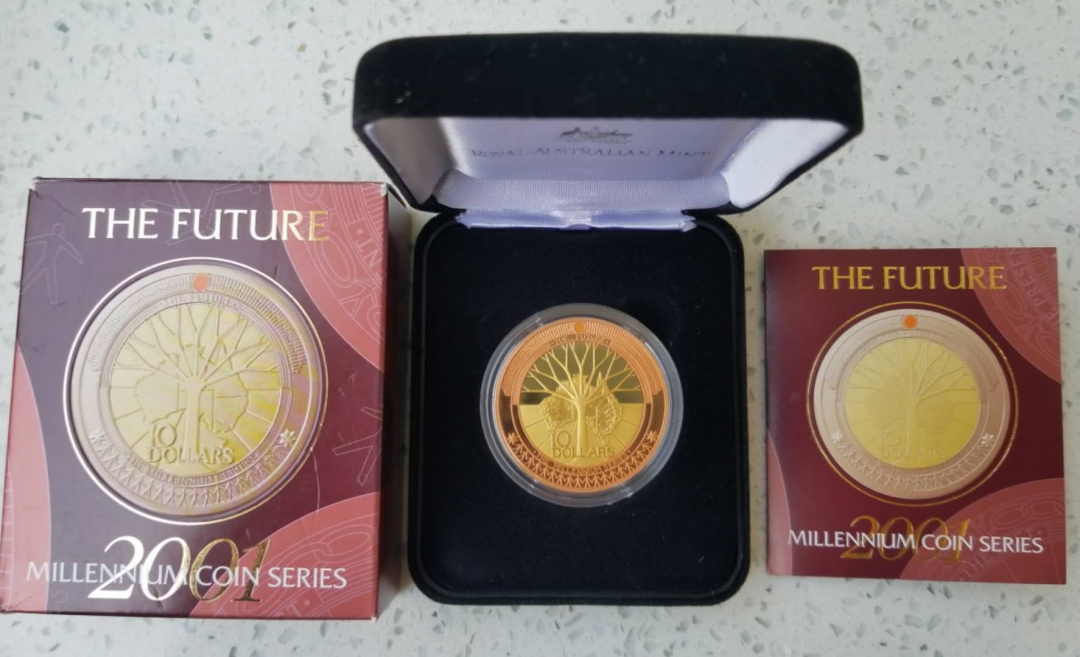 【随心拍&GetCoin】现代金银币拍卖第二十三期 澳大利亚2001年千禧年未来镀金银币