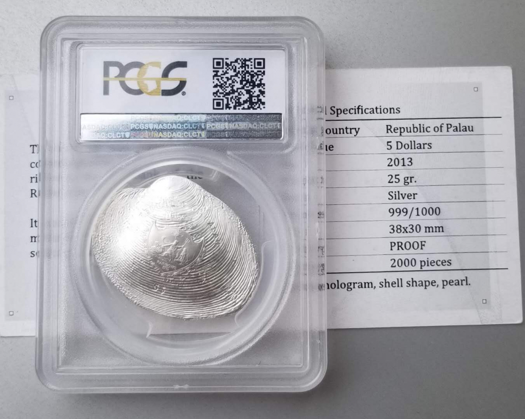 【随心拍&GetCoin】现代金银币拍卖第二十三期 PCGS68-帕劳2013年玉蚌含珠异形幻彩银币