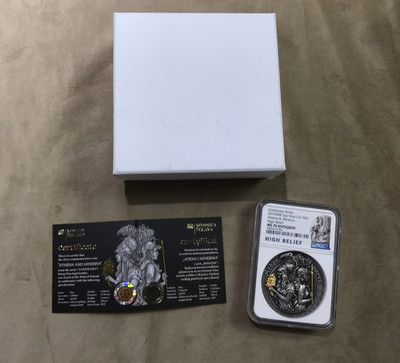 【随心拍&GetCoin】现代金银币拍卖第二十三期 - 纽埃2019年胜利女神系列2高浮雕2盎司镀金纪念银币NGC70