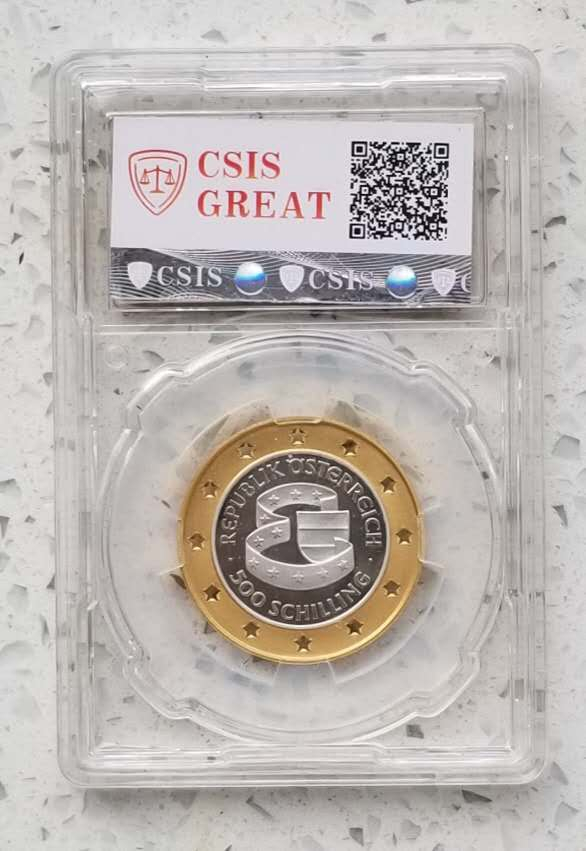 【随心拍&GetCoin】现代金银币拍卖第二十三期 克劳斯获奖币★奥地利1995年加入欧盟镂空金币