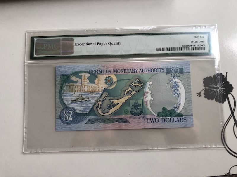 收藏联盟第九十期拍卖 2000年百慕大2元 PMG66E