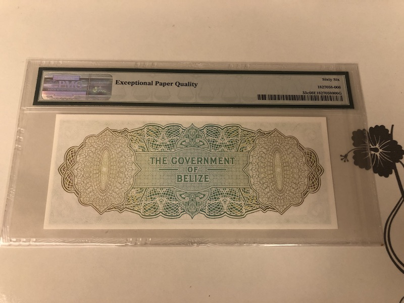 收藏联盟第九十一期拍卖 1976年伯利兹1元 PMG66E S/N:A/4 278101