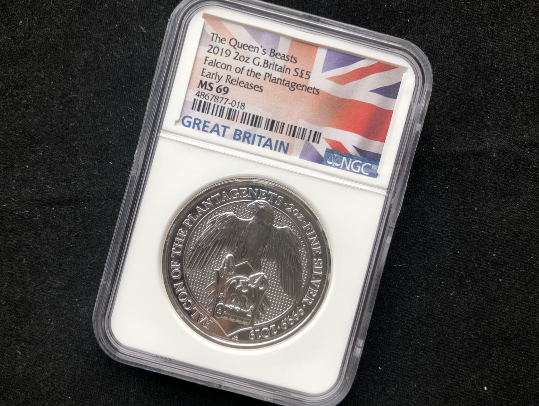【随心拍&GetCoin】现代金银币拍卖第二十四期 【英国】英国投资币金雀花【ngc69】2oz