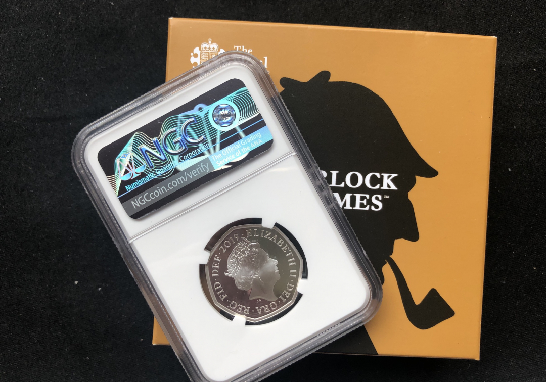 【随心拍&GetCoin】现代金银币拍卖第二十四期 【英国】2019英国福尔摩斯银币【ngc70】