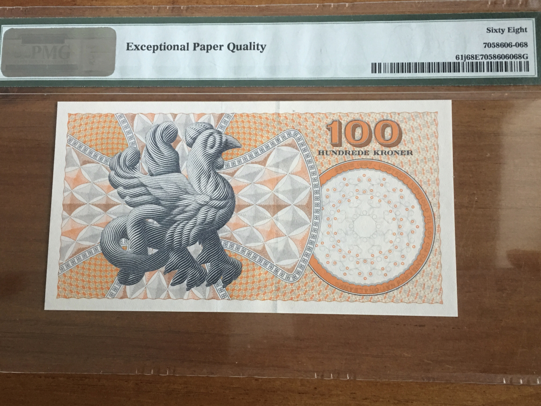 收藏联盟第九十一期拍卖 2008年丹麦浮雕版100马克PMG68E唯一冠军分