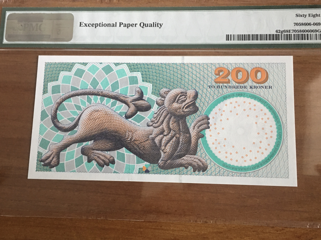 收藏联盟第九十一期拍卖 2008年丹麦浮雕版200马克 PMG68E冠军分