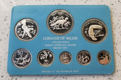 【随心拍&GetCoin】现代金银币拍卖第二十五期 伯利兹1976年鸟类动物精制纪念银币8枚