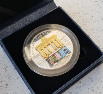 【随心拍&GetCoin】现代金银币拍卖第二十五期 库克2009年勃兰登堡门和柏林墙双立体镶嵌3盎司银币