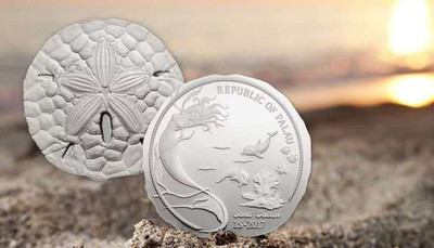 【随心拍&GetCoin】现代金银币拍卖第二十五期 帕劳2017年海胆沙钱仿真超薄大银币