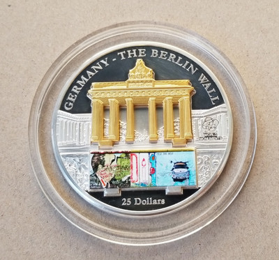 【随心拍&GetCoin】现代金银币拍卖第二十五期 库克2009年勃兰登堡门和柏林墙双立体镶嵌3盎司银币