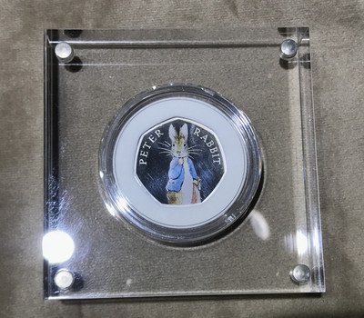 【随心拍&GetCoin】现代金银币拍卖第二十五期 英国2019年彼得兔系列彼得兔六边形彩色精制银币