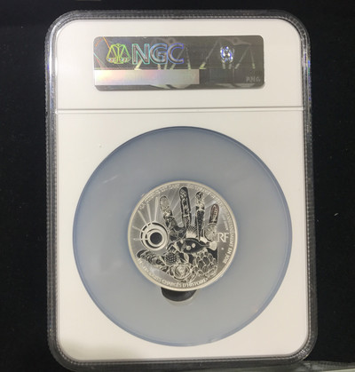 【随心拍&GetCoin】现代金银币拍卖第二十五期 2017年法国米其林季萨瓦餐厅的鸡蛋5盎司银币NGC70