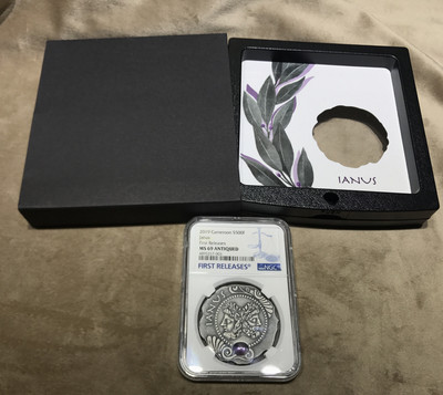 【随心拍&GetCoin】现代金银币拍卖第二十五期 喀麦隆2019年古罗马门神和保护神雅努斯镶水晶银币NGC69