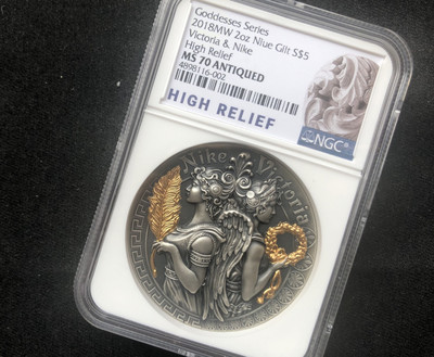 【随心拍&GetCoin】现代金银币拍卖第二十五期 【纽埃】2018高浮雕系列第一枚胜利女神【2oz】