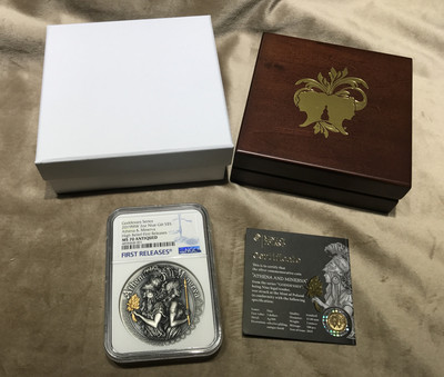 【随心拍&GetCoin】现代金银币拍卖第二十五期 纽埃2019年胜利女神系列2高浮雕2盎司镀金纪念银币NGC70