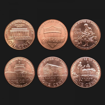 【随心拍&GetCoin】现代金银币拍卖第二十五期 M-2全新 美国1美分6枚硬币 纪念林肯诞生 年份随机【一个id只能抢一个】