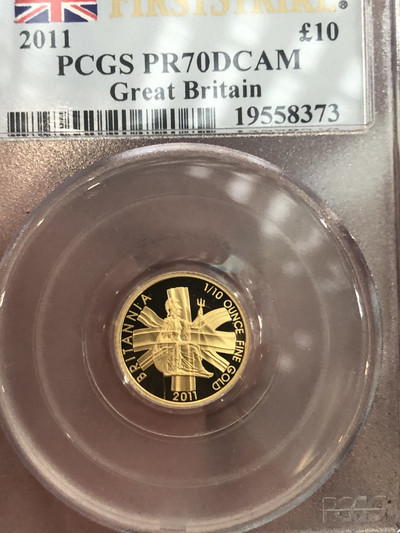 【随心拍&GetCoin】现代金银币拍卖第二十五期 2011年英国不列颠女神10镑金币PCGSPF70DC FR首发