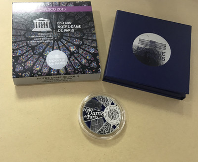 【随心拍&GetCoin】现代金银币拍卖第二十五期 法国2013年巴黎圣母院850周年通透彩色精制银币