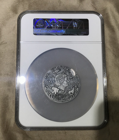 【随心拍&GetCoin】现代金银币拍卖第二十五期 纽埃2018年斯拉夫之神系列雷神佩龙镶嵌木头银币NGC70