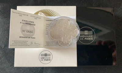 【随心拍&GetCoin】现代金银币拍卖第二十五期 法国2016年法兰西魁宝第三枚——梵克雅宝110周年十字花形精制银币