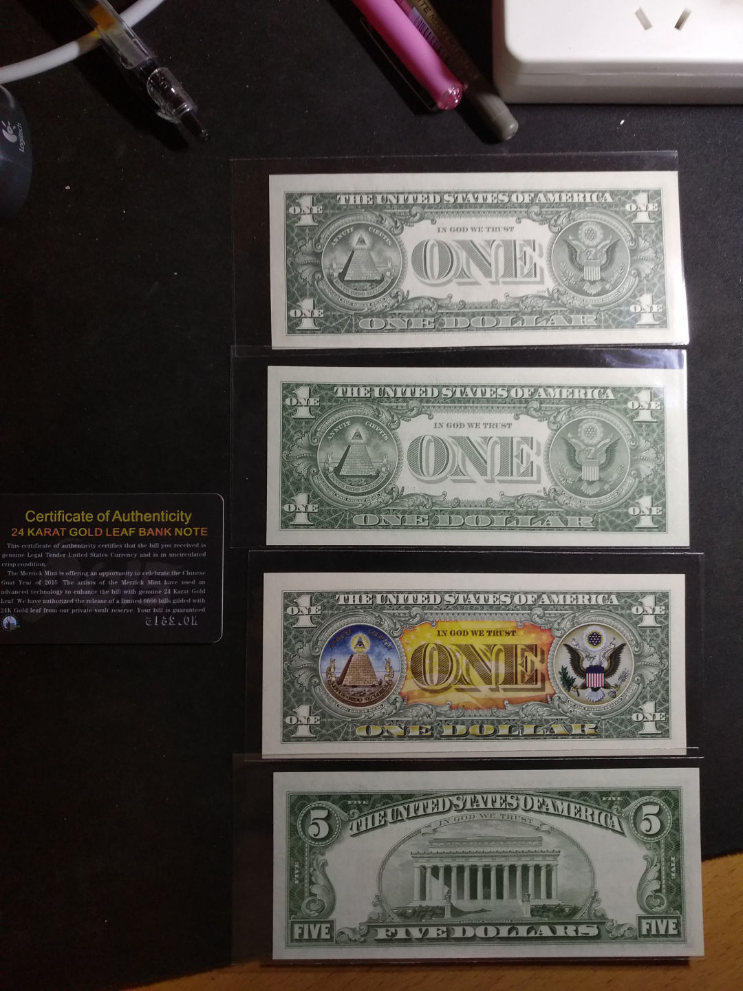 【鲸贝乐淘】千字文·第“露结为霜”号拍卖 【美元】全新美元20美金，2015年羊年纪念，有收藏卡