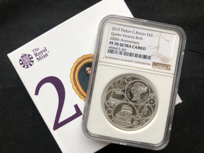 【随心拍&GetCoin】现代金银币拍卖第二十五期 【英国】2019女王诞辰200周年【加厚ngc70】