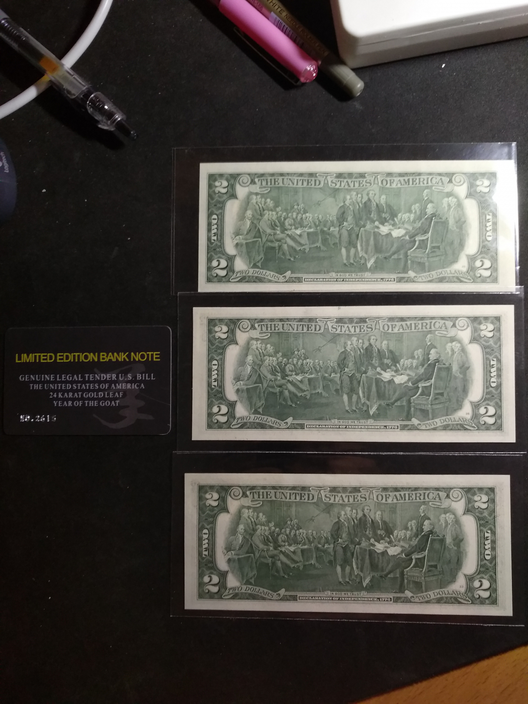 【鲸贝乐淘】千字文·第“露结为霜”号拍卖 【美元】全新美元20美金，2015年羊年纪念，有收藏卡