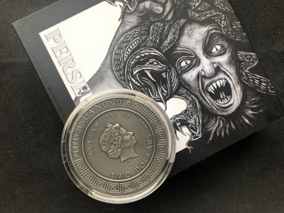 【随心拍&GetCoin】现代金银币拍卖第二十五期 【纽埃】2018高浮雕系列第二枚美杜莎【镶嵌黑曜石】