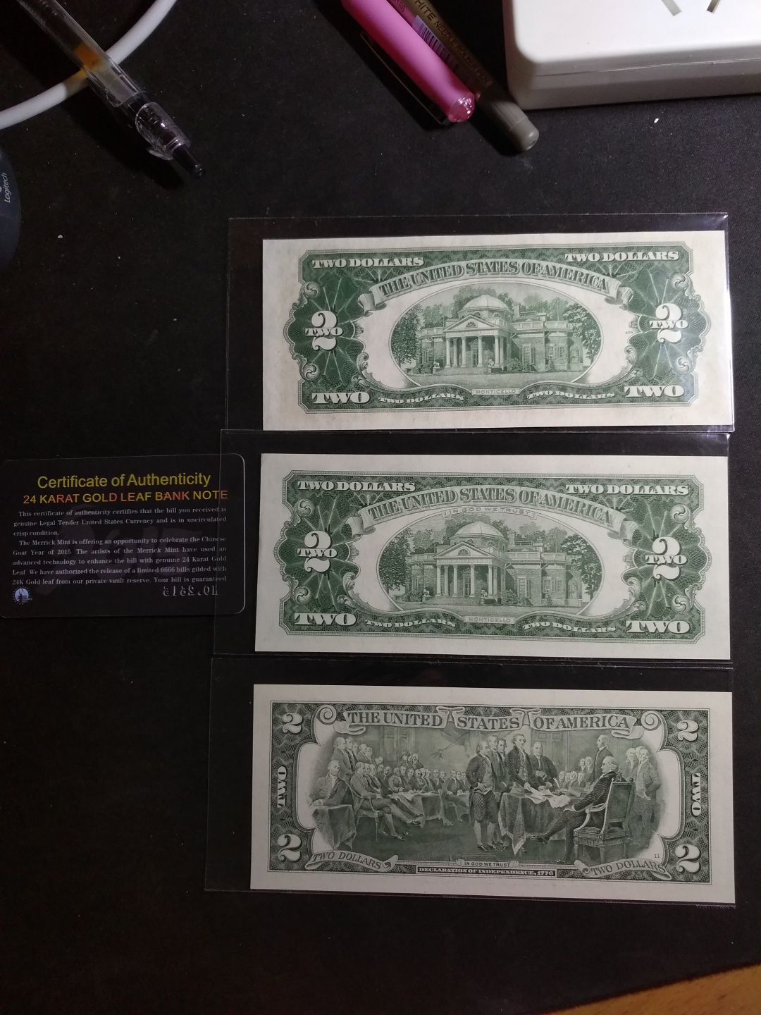 【鲸贝乐淘】千字文·第“露结为霜”号拍卖 【美元】全新美元20美金，2015年羊年纪念，有收藏卡