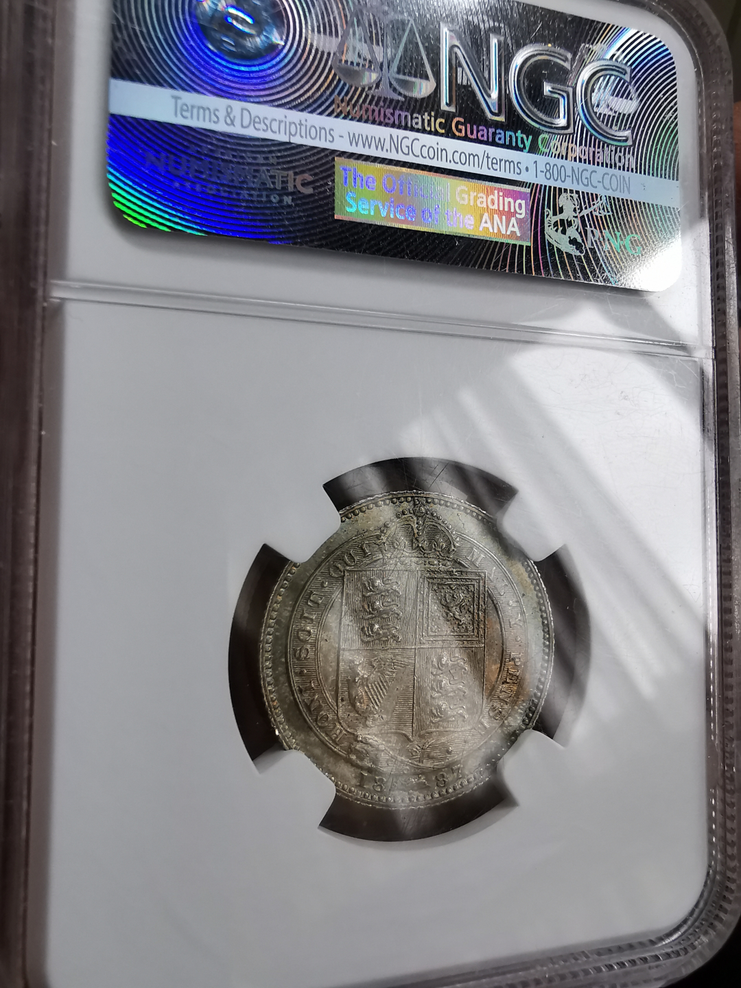 凡希社世界钱币微拍第九十三期 1887老维先令NGC-MS63五彩