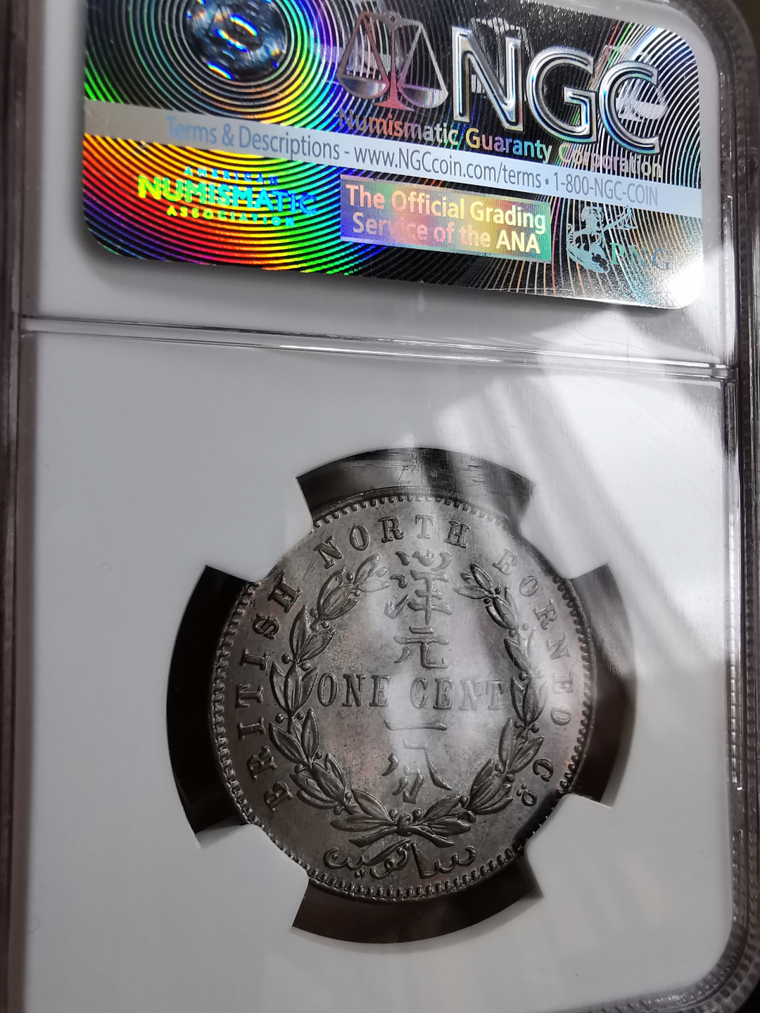 凡希社世界钱币微拍第九十三期 1891H英属婆罗洲洋元壹分NGC-MS65巧克力包浆