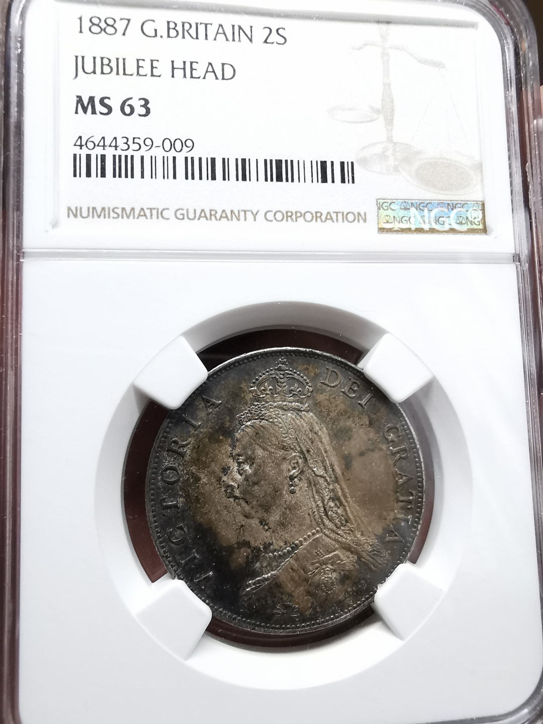 凡希社世界钱币微拍第九十三期 1887英国老维2先令NGC-MS63