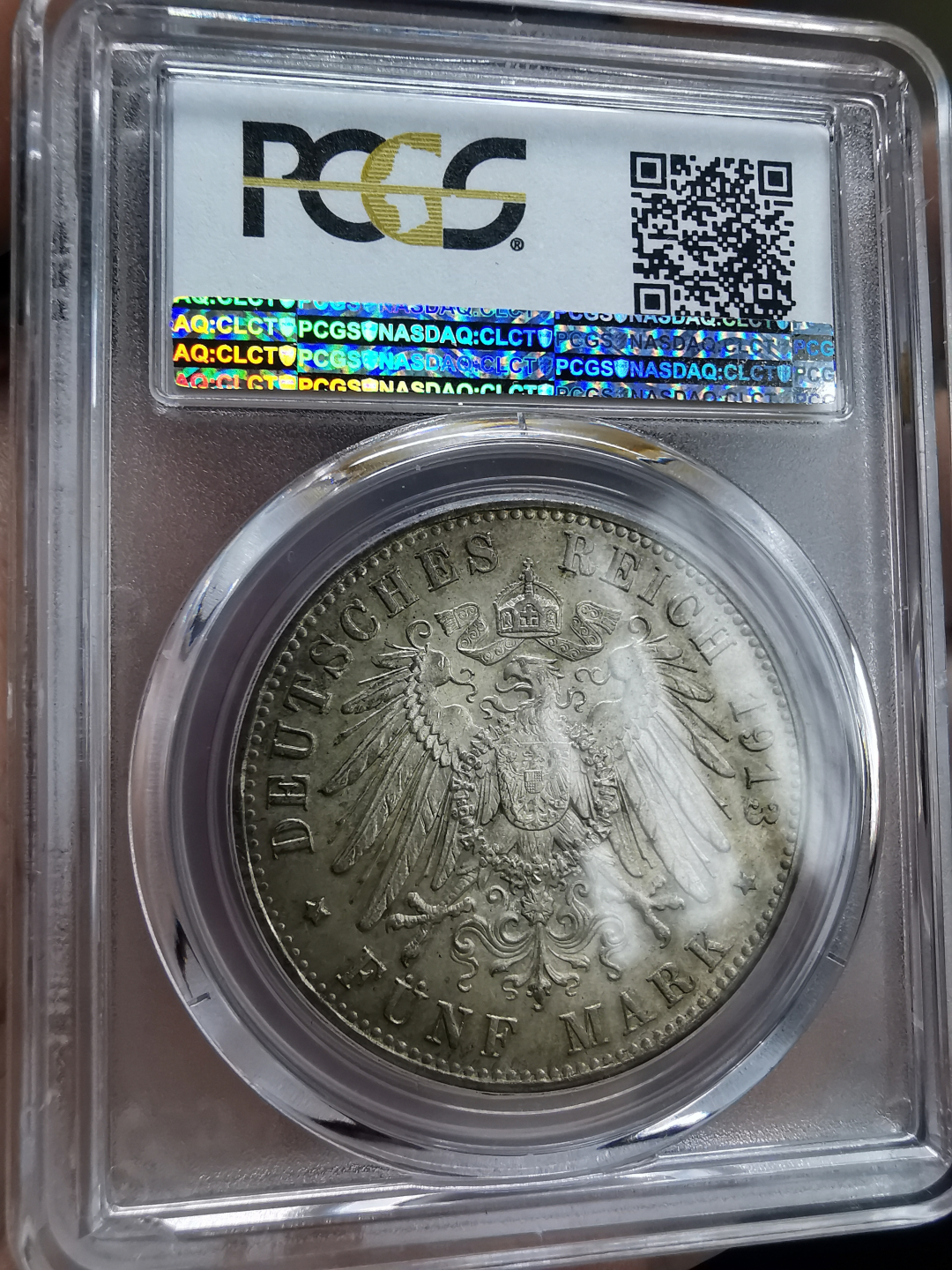 凡希社世界钱币微拍第九十三期 1913A普鲁士威廉二世5马克PCGS-MS65