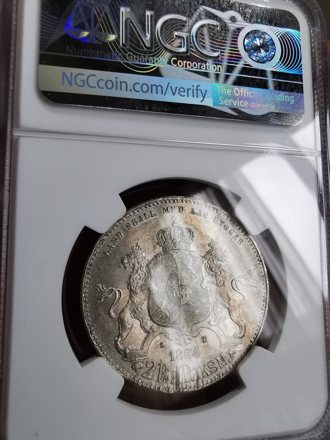 凡希社世界钱币微拍第九十三期 荐！1864ST瑞典卡尔十五世2RD NGC-MS62稀少面值