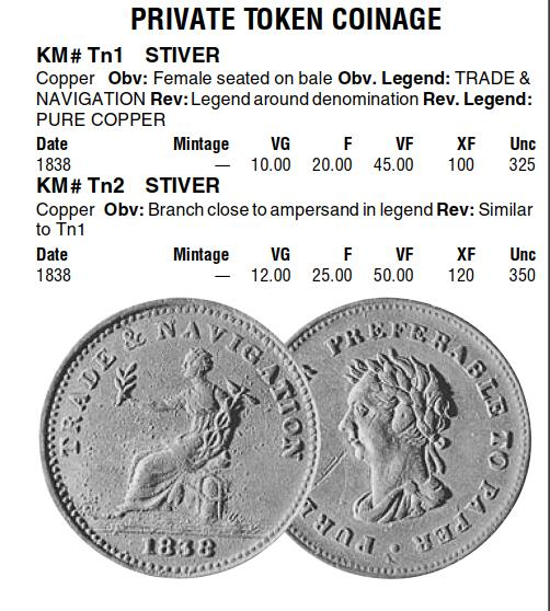 凡希社世界钱币微拍第九十三期 荐！1838英属圭亚那代用先令NGC-MS62原铜光