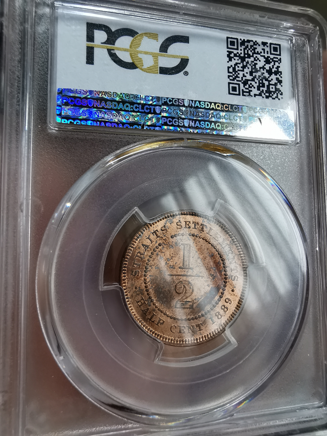 凡希社世界钱币微拍第九十三期 1889海峡殖民地1/2分PCGS-MS63RB