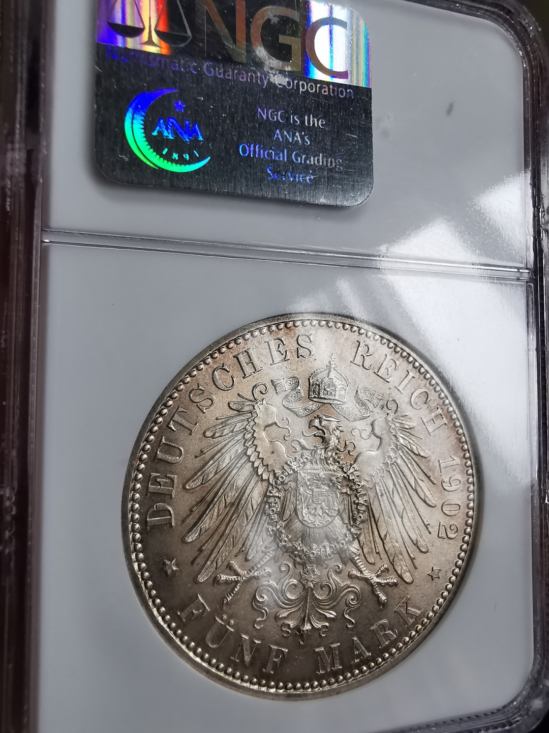 凡希社世界钱币微拍第九十三期 荐！1902E萨克森纪念5马克NGC-MS65