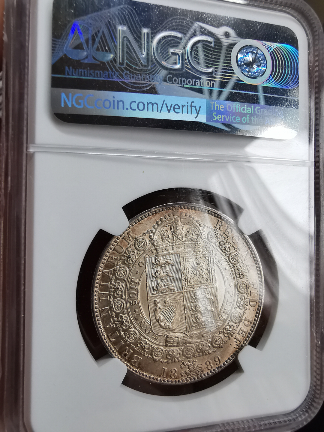 凡希社世界钱币微拍第九十三期 1889英国老维1/2克朗NGC-MS63