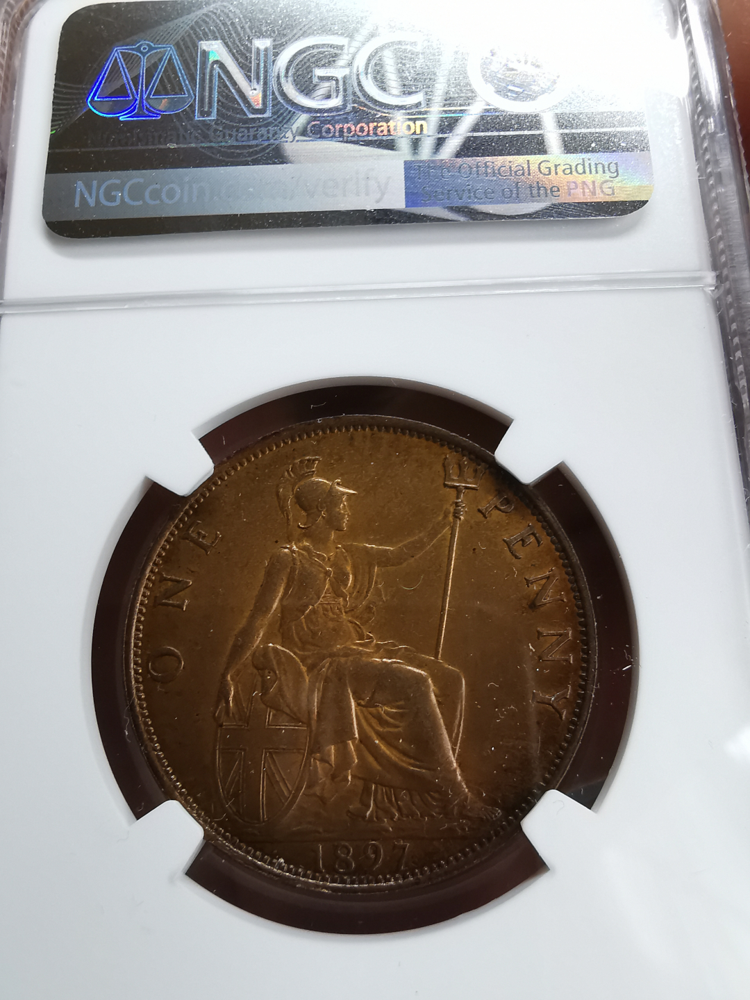 凡希社世界钱币微拍第九十三期 1897英国老维便士NGC-MS63HSL