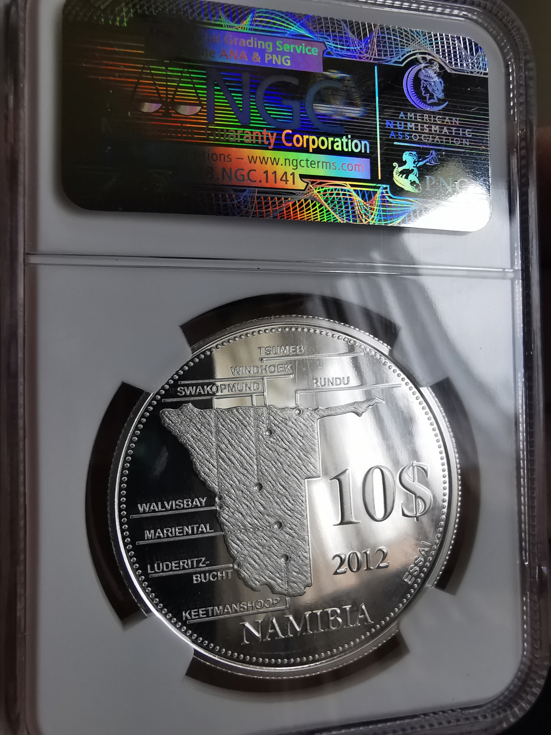 凡希社世界钱币微拍第九十三期 荐！2012纳米比亚10元银样币NGC-PF69UC仅50枚