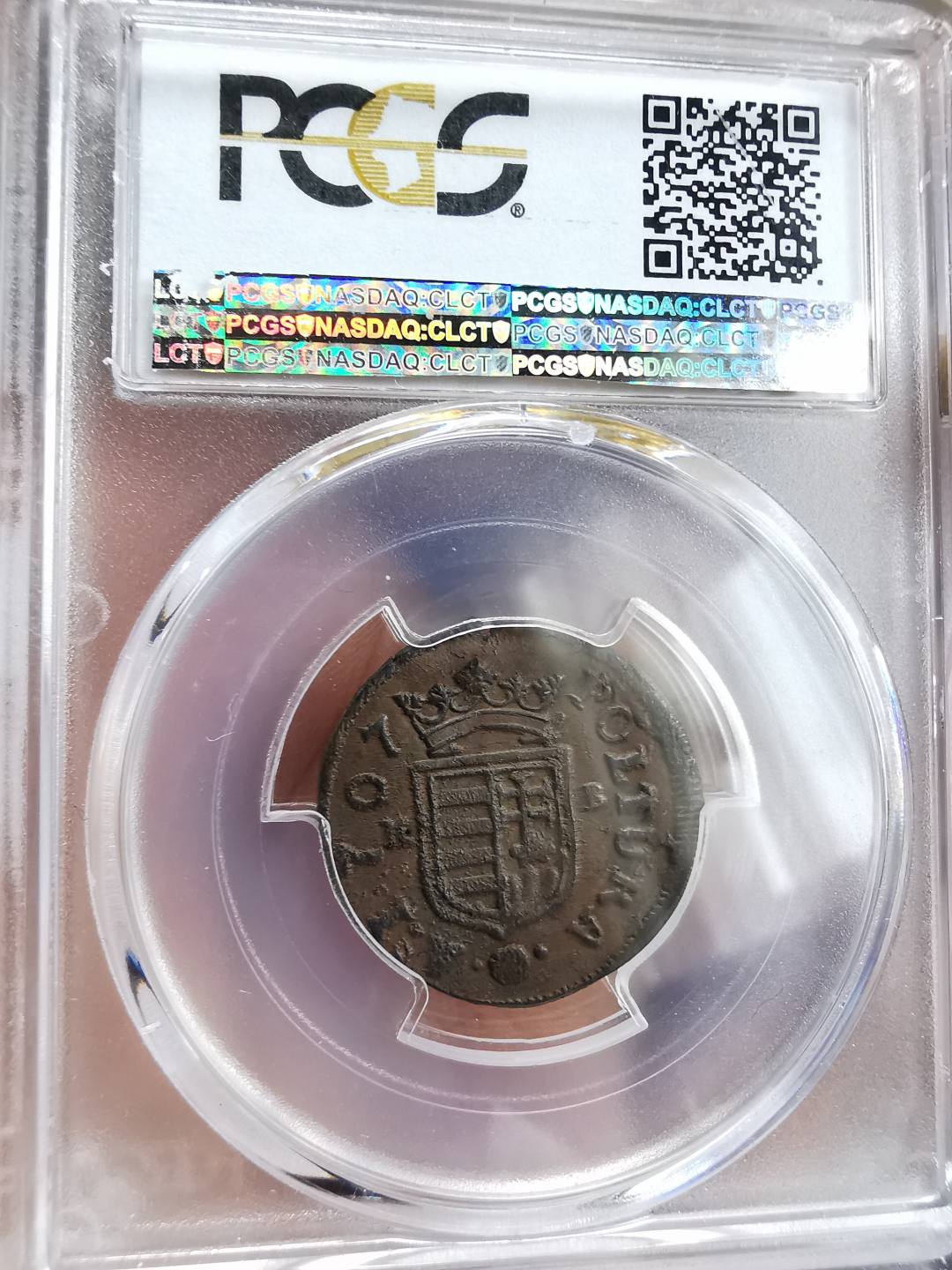 凡希社世界钱币微拍第九十三期 荐！1707匈牙利1P铜币PCGS-MS63叛乱时期发行