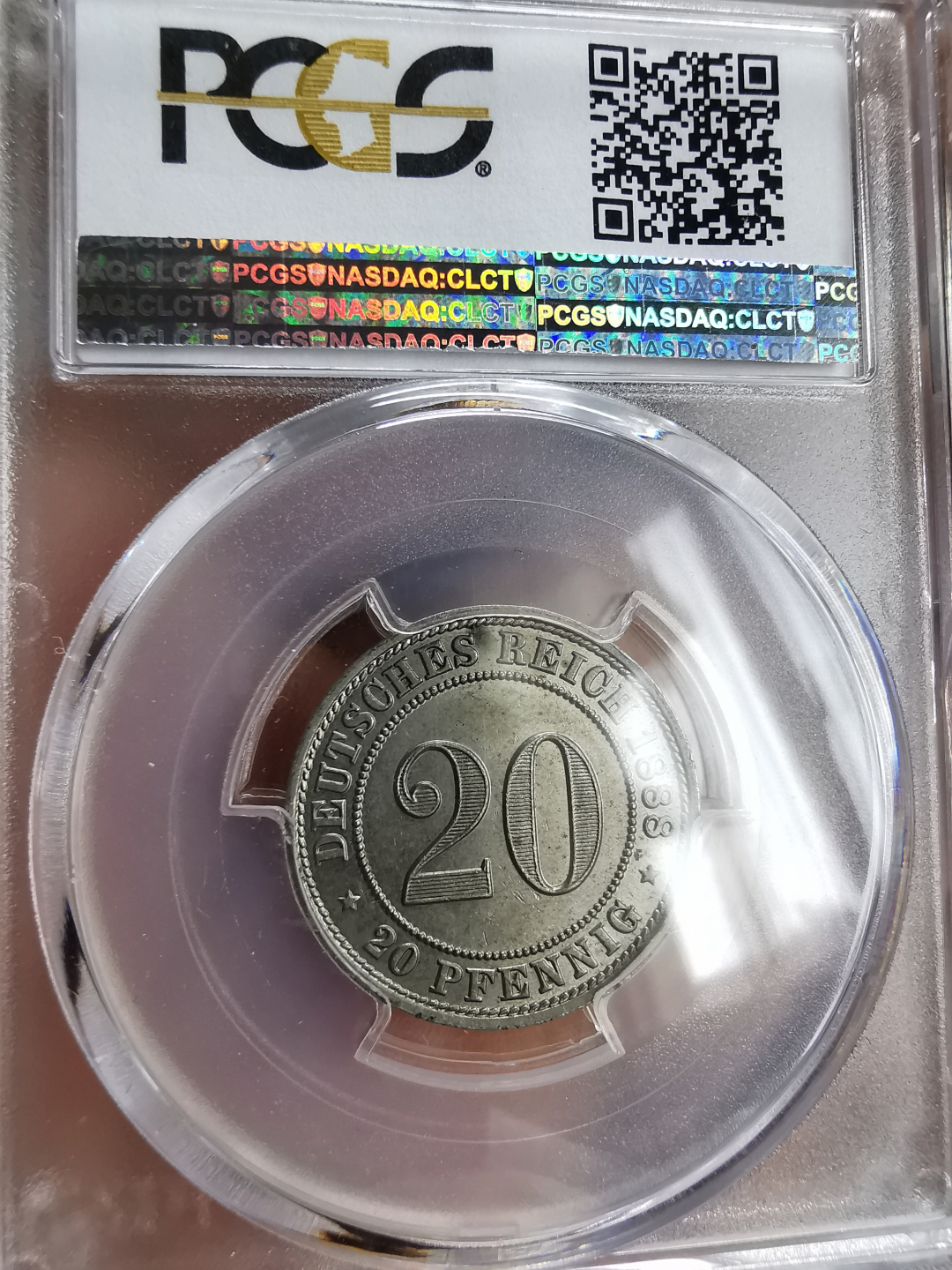 凡希社世界钱币微拍第九十三期 1888A德国帝国鹰20芬尼PCGS-MS64