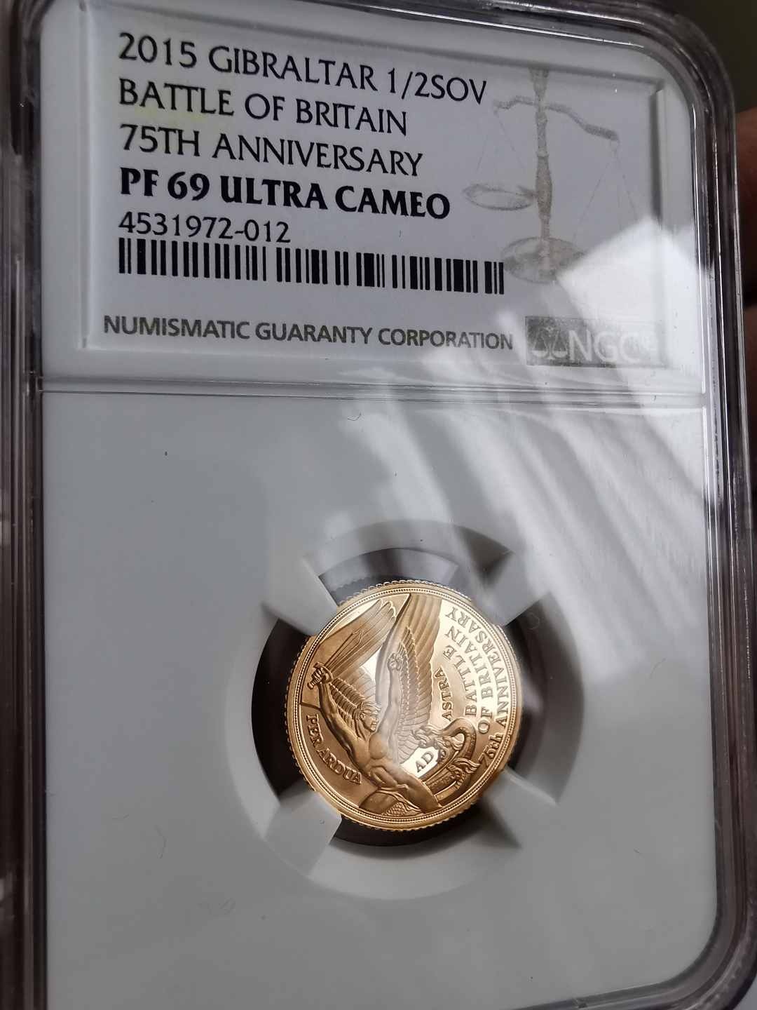 凡希社世界钱币微拍第九十三期 2015直布罗陀不列颠空战1/2索维林纪念金币NGC-PF69UC