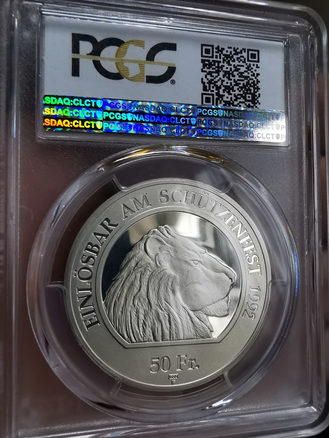 凡希社世界钱币微拍第九十三期 1992瑞士射击节50法郎大银PCGS-PF68DCAM