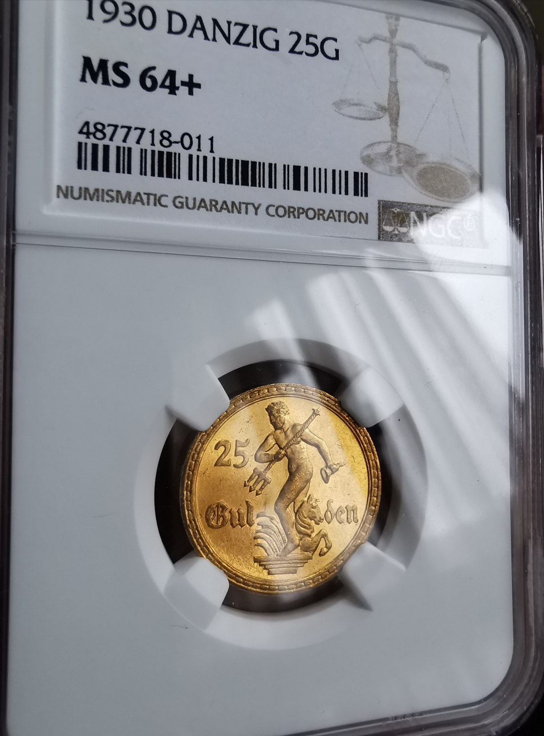 凡希社世界钱币微拍第九十三期 稀！1930但泽自由港25盾金币NGC-MS64+