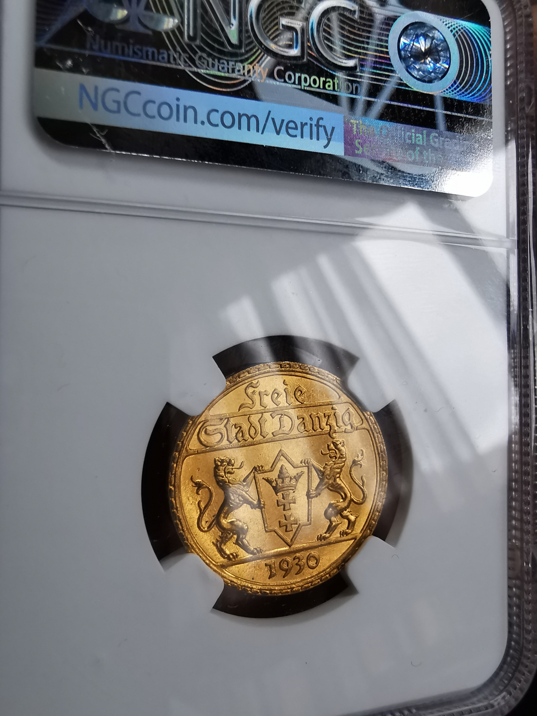 凡希社世界钱币微拍第九十三期 稀！1930但泽自由港25盾金币NGC-MS64+